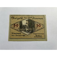 Германия Нотгельд Ilmenau (Thuringia) 50 пфеннигов 01.01.1921 год / зеленый принт