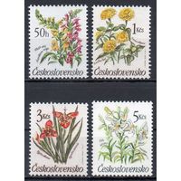 Цветы Чехословакия 1990 год серия из 4-х марок