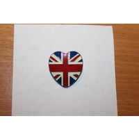 Значок-брошь "Английский флаг", размер 28*26 мм., хорошее состояние.