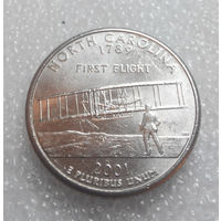 25 центов (квотер) 2001 (P) North Carolina, США #01