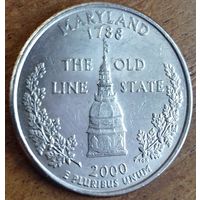 США 25 центов (квотер) 2000 г. P.  Мэриленд