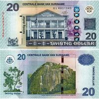 Суринам 20  долларов  2019 год  UNC