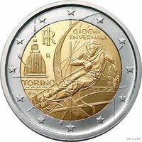 2 евро 2006 Италия XX зимние Олимпийские игры UNC из ролла