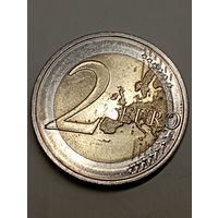 2 евро 2016 Латвия (Видземе) сталь (возможно брак)