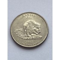 25 центов 2005 г. Канзас, США