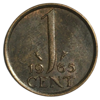Нидерланды 1 цент, 1965