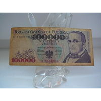 Банкнота Польши 1993 года-100000 RARE