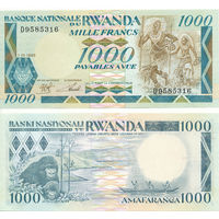Руанда 1000 франков образца 1988 года UNC p21a