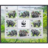 2015 Центральноафриканская Республика 5460-5463KL WWF / Fauna - Gorilla 32,00 евро