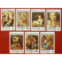 Гренада. Рождество. Религия. ( 7 марок ) 1975 года. 8-3.