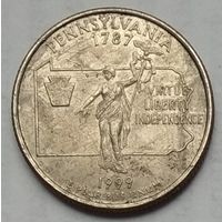 США 25 центов (квотер) 1999 г. D. Штат Пенсильвания