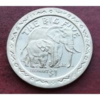 Сьерра-Леоне 1 доллар, 2001 Большая африканская пятёрка - Слон