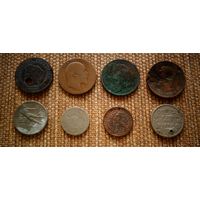 ТОРГ! 19 век! 1869 - 1909! 8 монет! Греция, Англия, Франция, Нидерланды, Италия! ВОЗМОЖЕН ОБМЕН!