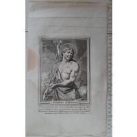 Старинная гравюра. S.Ioannes Baptista. Авт. Karl Pfeiffersberg. Нюрнберг. Германия. 1725 г.