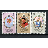 Соломоновы Острова - 1981 - Свадьба принца Чарльза и леди Дианы - [Mi. 444-446] - полная серия - 3 марки. MNH.  (Лот 165AN)
