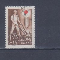 [2187] Финляндия 1941. Красный Крест.Пахарь. Гашеная марка.