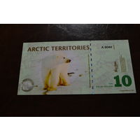 Арктические территории(Арктика) 10 долларов образца 2010 года UNC