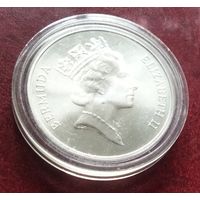 Серебро 0.925! Бермуды 1 доллар, 1986 25 лет Всемирному фонду дикой природы