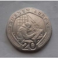 20 пенсов, остров Мэн 2002 г.