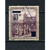 Колумбия - 1958/1959 - Надпечатка нового номинала 10С на 25С - [Mi.837] - 1 марка. Гашеная.  (Лот 57CM)