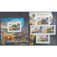 2014 ТОГО     динозавры палеонтология доисторическая фауна  серия блоков MNH