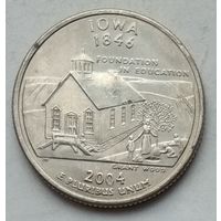 США 25 центов (квотер) 2004 г. D. Айова