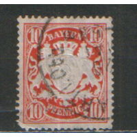 Марка из серии 1888г. Бавария "Герб. 10 пфеннигов"