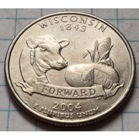 США 1/4 доллара, 2004 Квотер штата Висконсин     P     ( 2-4-7 )