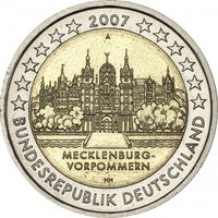 2 евро 2007 Германия D Федеральные земли: Передняя Померания UNC