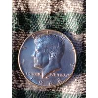 США пол доллара 1968 серебро
