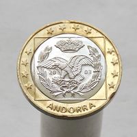 Монетовидный евро жетон 1 Trial 2003 Андора