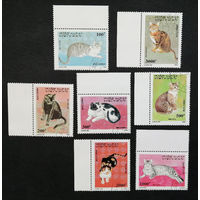 Вьетнам 1990 г. Кошки. Фауна, полная серия из 7 марок #0206-Ф1P47