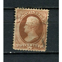 США - 1870/1871 - Эндрю Джексон 2С - (есть надрыв) - [Mi.37] - 1 марка. Гашеная.  (LOT AB4)