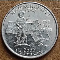 США 25 центов (квотер) 2000 D Massachusetts