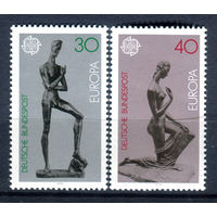 Германия (ФРГ) - 1974г. - Европа. Скульптуры - полная серия, MNH, одна марка с отпечатком [Mi 804-805] - 2 марки
