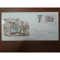 Испания 1998 хмк с ом  прошедший почту