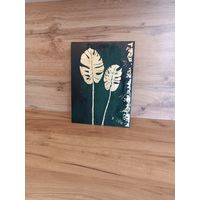 Картина "Листья монстеры", холст, акрил, 30х40 см