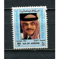 Иордания - 1987 - Король Хуссейн II 80F - (есть надрыв) - [Mi.1372] - 1 марка. Чистая без клея.  (LOT EJ14)-T10P2