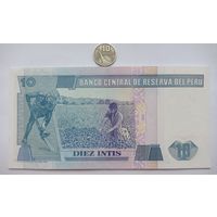 Werty71 Перу 10 инти 1987 UNC банкнота абориген с чудо лопатой