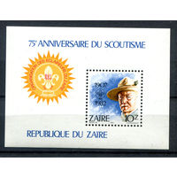Конго (Заир) - 1982г. - 75 лет скаутскому движению - полная серия, MNH [Mi bl. 44] - 1 блок