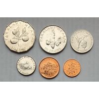 Тонга 1, 2, 5, 10, 20, 50 сенти 1981 - 2002 - 2005 гг. Комплект 6 монет