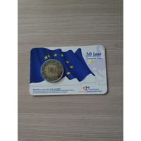 Монета Нидерланды 2 евро 2015 30 лет Флагу Европы BU БЛИСТЕР