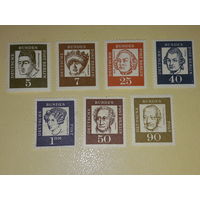 Германия ФРГ 1961 Стандарт Известные люди 7 чистых марок одним лотом