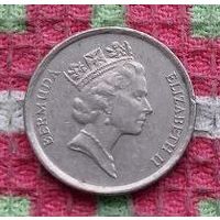Бермудские острова 10 центов 1997 года. UNC. Бермуды. Королева Елизавета II.