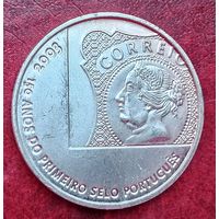 Серебро! Португалия 5 евро, 2003 150 лет первой почтовой марке Португалии