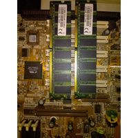 Набор из 2 плашек SD-RAM на 133Mhz по 512Mb