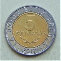Боливия 5 боливиано 2017