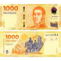 Аргентина 1000 песо 2023 год  UNC    НОВИНКА