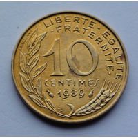 Франция 10 сантимов. 1989