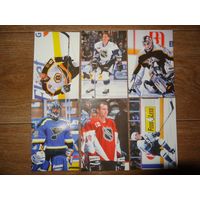 Хоккейные открытки.НХЛ.ЗВЕЗДЫ 90-Х ГОДОВ.Размер 9.5 см-14.5 см.16 штук